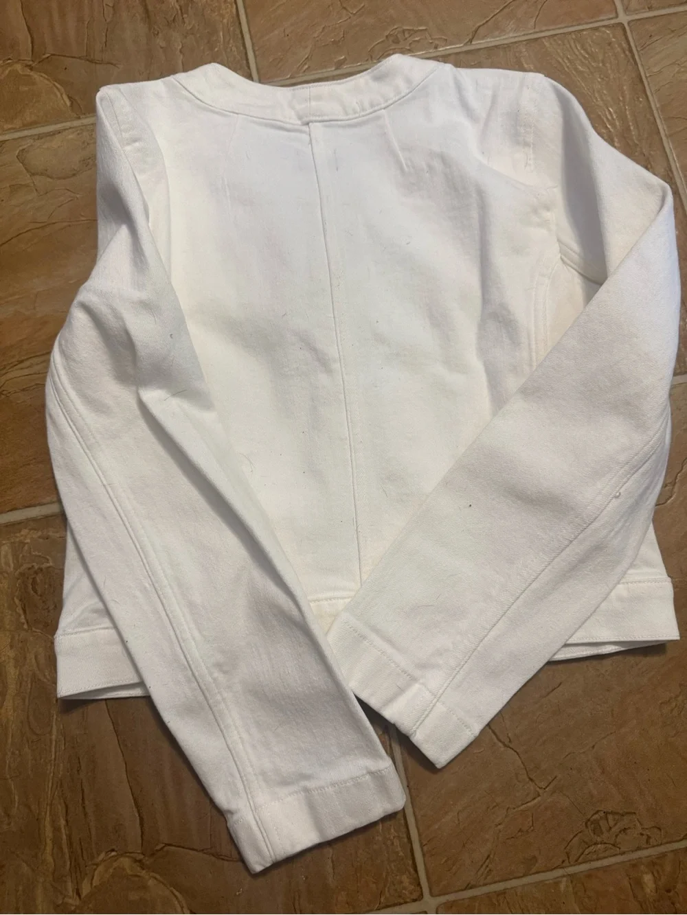 J. Crew White Button-Front Knit Jacket with Gold Buttons